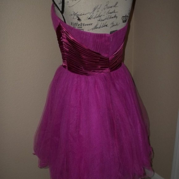 *Weekend Special Sale* Stylish Raspberry Strapless Short Formal Dress 10 - Picture 6 of 8